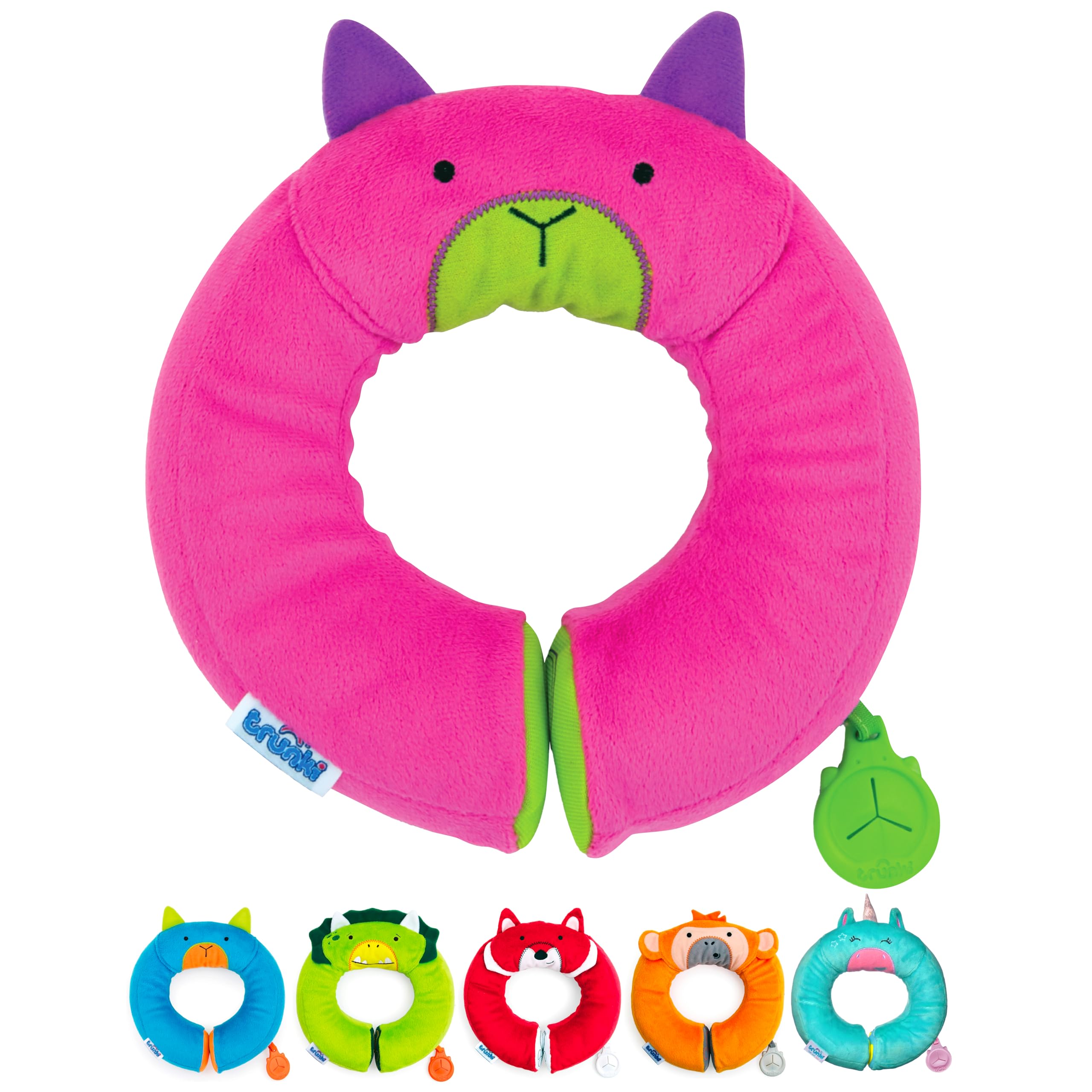 Trunki Kid'S Travel Neck Pillow & Chin Rest | Support Sleepy Heads In The Car Seat, Plane, Bike Or Pram | Yondi Small Betsy (Pin